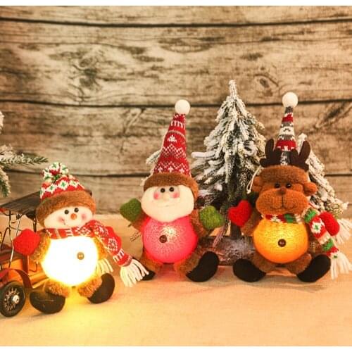 Christmas Faceless Doll LED Light Santa Claus Christmas Tree Decoration Pendant Xmas Party Scene Layout Home Decor Supplies