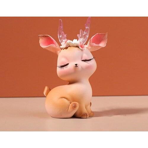 Garden Fawn Statue Cartoon Cute Fun Fairy Deer Ornaments Creative Resin Crafts Childrens Room Home Decoration For Gift