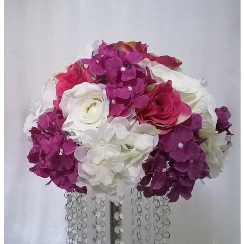 Silk Flower Wedding Rose Kissing BallsDecorative Hanging Flower Ball Wedding Party Decoration Ball