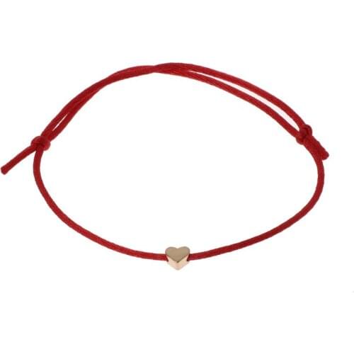 Lucky Kabbalah Heart Charm Weave Red String Heart Bracelet Friendship Jewelry