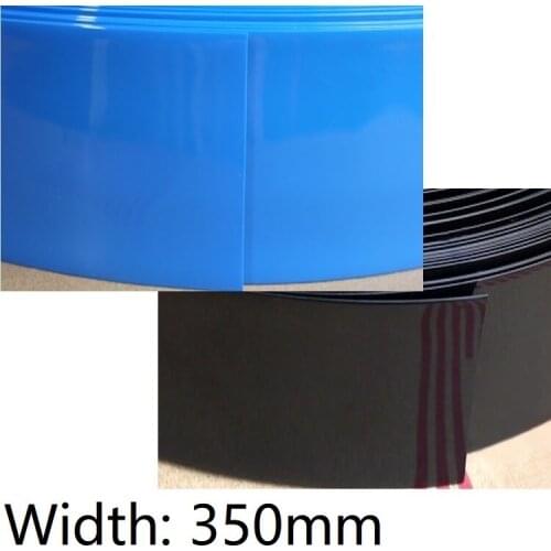 Width 350mm PVC Heat Shrink Tube Dia 220mm Lithium Battery Insulated Film Wrap Protection Case Pack Wire Cable Sleeve Black Blue