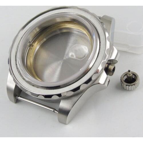 Top 40mm Watch Case Stainless Steel Sapphire Glass Fit ETA 2836 MIYOTA 8215 Movement