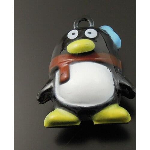 10pcs Cute Penguin Charm Personal Jingle Bell Pendants Necklace Jewelry Accessory Wedding Christmas Lovers Gifts 24*19*13mm