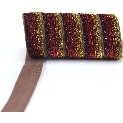 150yards/color DL-531 glitter elastic for baby headband, free shipping 5/8 '' Metallic Glitter Velvet Ribbon elastic ribbon