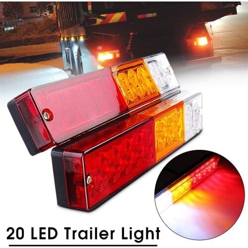 2pcs Truck Trailer Light 12V 20LED High Brightness Rear Lamp Turning Signal Indicator Running Light LED Brake Trailer Rear Light