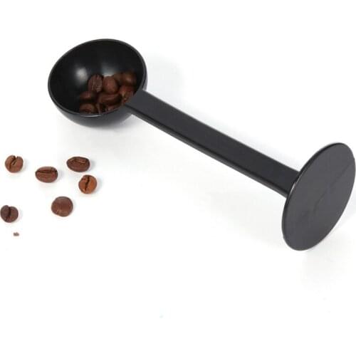 2 IN 1 Measure Tamping Coffee Tamper Black Express Stand Coffee Spoon Tea Utensils Measuring Spoon Kitchen Tools