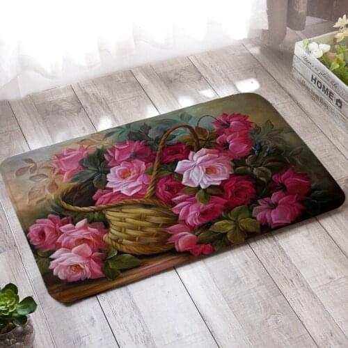 3D Flower Printing Carpet Kitchen Rugs Antislip Living Room Bedroom Carpet Girls Room Mat Home Decor Bath Mat