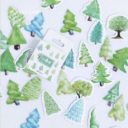 46 Pcs/box Forest Paper Lable mini Stickers Crafts Scrapbooking Decorative Lifelog DIY Cute Stationery Diary