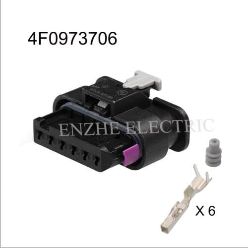 4F0973706 car wire female socket connector Harnes cable 6 pin automotive Plug Include terminals seal DJ7063WA-1.2-21