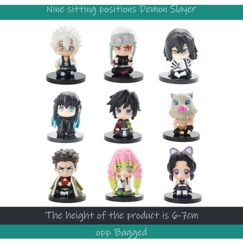 2021 New 5pcs/6pcs Lot Anime Demon Slayer Kimetsu No Yaiba Look Up Pvc Action Figures Toys Anime Figure Toys For Gifts