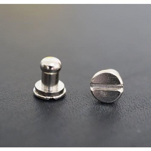 50pc Q26 Solid Brass belt screw Chicago Screw Leathercraft Silver