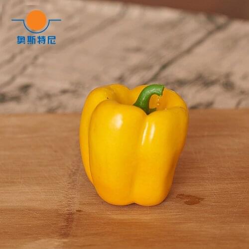 6pcs Yellow color High imitation fake artificial Chili vegetable&artificial plastic fake simulated Chili vegetable model