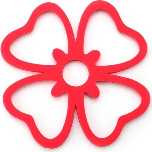 Dining Table Accessories Four-Leaf Clover Circle Model Heat Insulation Pad High Temperature Vegetable Mat Anti-Scald Pad