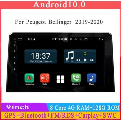 10.1 inch android 10 car dvd player for Peugeot Bellinger 2019 2020 with gps navigation wifi 8core 4g ram 64g rom