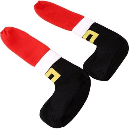 4PCS/Set Table Leg Chair Foot Covers Xmas Party Decoration Navidad Xmas Funny Christmas Table Decor New Year Holiday Favor