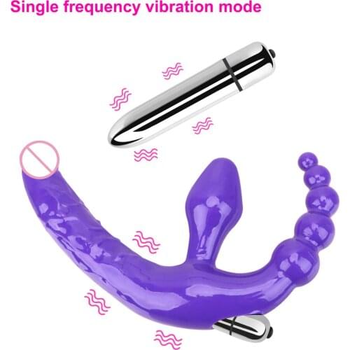 Double-heads Vibrator Anal Plug Vibrator Prostate Massager Strapless Dildo Vibrators Anal Beads Sex Toys for Men Women