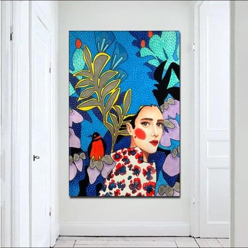 Vogue Girls Nordic Style Caroon Canvas Painting Fashion Posters and Prints Wall Art Picture for Living Room Home Decor Cuadros