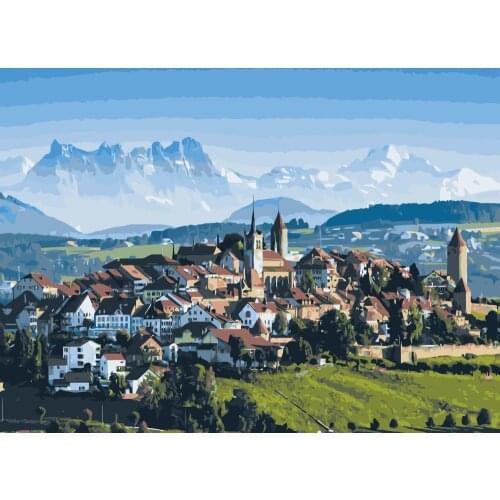 MaHuaf-i714 Herzroute Tourism DIY painting by Numbers animal Hand-painted canvas oil paintings for Children Room home Decor