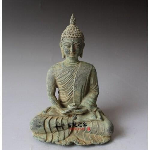 China Old Bronze Collections From The Countryside Shakya Muni Buddha Statue