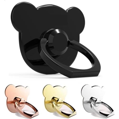 1pcs Bear Finger Ring Mobile Phone Smartphone Stand Holder For iPhone XS Huawei Samsung cell Smart Phone Ring holder Mount Stand