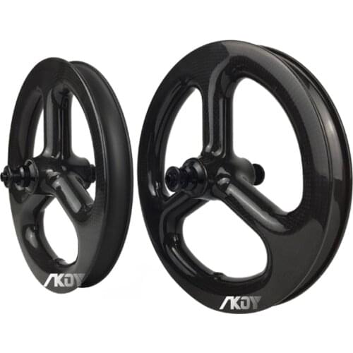 12 Inch Wheels Carbon 3 Spoke Balance Bike Wheelset 25mm Kids Push Bike Wheels 12" Bicycle Trailer Wheels Cycle Training Wheels