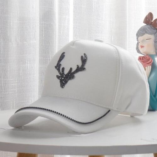 Korea Fawn Baseball Caps Rhinestone Hat Spring/Summer Cotton Ladies Street Baseball Cap Hat Trendy Sunshade Cap