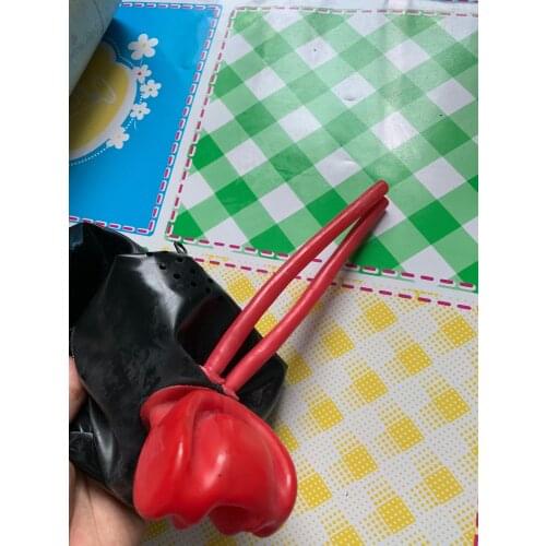 LATEX MASK MESH EYES WITH 15CM LONG NOSE TUBE AND RED TEETCH