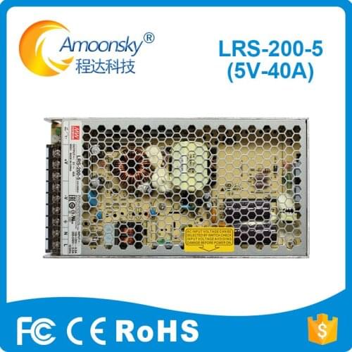 Meanwell LRS200-5 5V 40A 200W LED panel Display Switching Power for Stage rental LED module Display Size 500*500mm p3.9