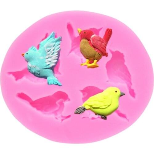 Cute Birds Shape Silicone Fondant Cake Decorating Mold Chocolate Polymer Clay Mould Animal Cake Tool For Bakeware