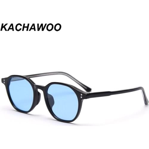 Kachawoo small round sunglasses men polarized blue pink rivet vintage eyeglasses tr90 women decoration Summer uv400 best seller