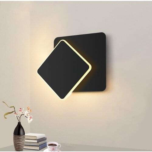 Wall lamp LED rotatable square entrance hall porch aisle lights living room bedroom bedside lamp decor lighting WJ10