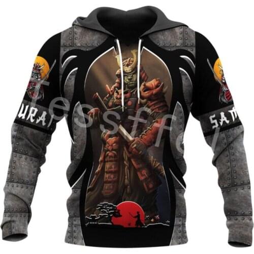 Tessffel Japan Samurai Tattoo 3D Printed New Mens Sweatshirt Harajuku Zipper Hoodie Casual Unisex Jacket Pullover Style-C16