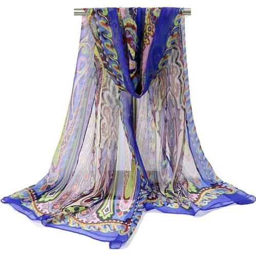 2020 New Cashew nuts print Georgette chiffon scarf silk square hijab cool shawl ladies foulard femme Scarves hair bufanda mujer
