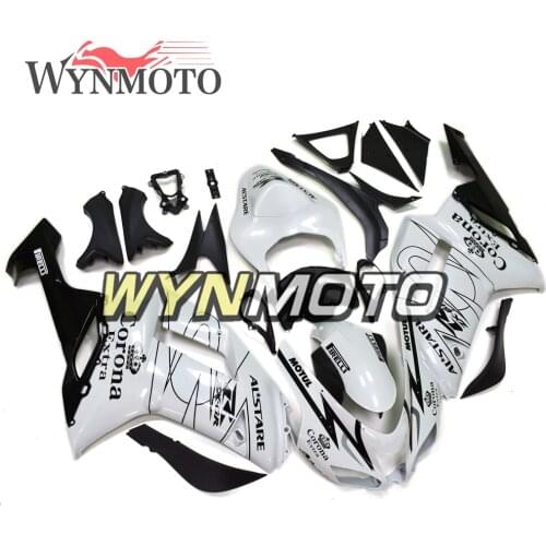 New ABS Injection Complete Fairing Kit For Kawasaki ZX-6R ZX6R 636 2007 2008 07 08 Motorbike Fairings Pearl White Black Bodywork