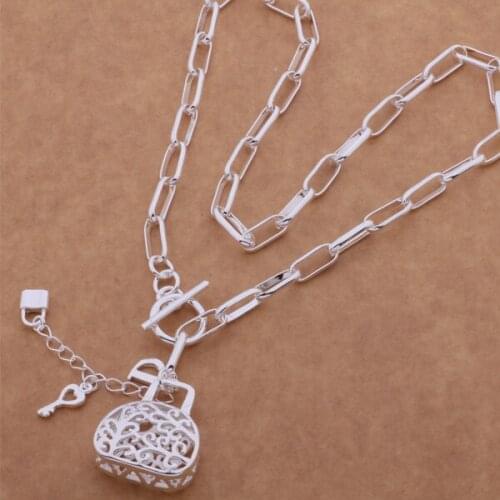 Wholesale Silver Plated Charms Necklace,free Shipping Fashion Stamped Fashion Jewelry Pendant AN630/ajeajala