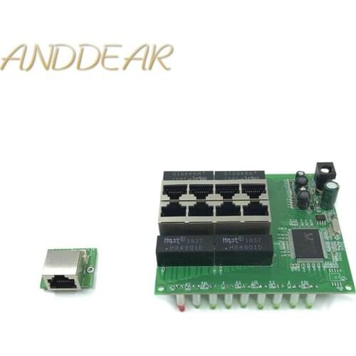 OEM PBC 8 Port Gigabit Ethernet Switch 8 Port met 8 pin way header 10/100/1000 m hub 8way power pin Pcb board OEM schroef gat