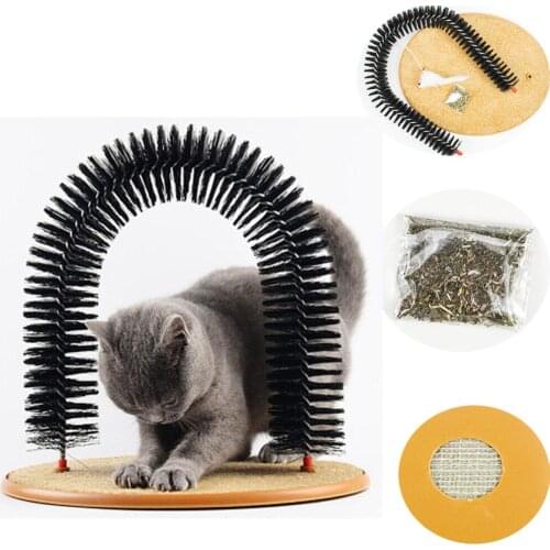 Pet Product Cat Self Groomer Automatic Massage Itching Device Cat Track Tunnel Grabbing Toy Cat Hair Brush Massage Door Arched