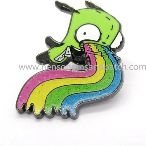 Retail And Stock Metal zinc alloy hard enamel pikachu glitter pin badge