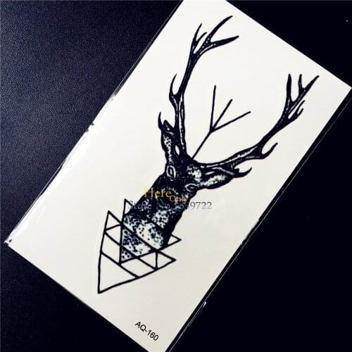 Self Adhesive Elk Temporary Tattoo Deer Xmas Reindeer Design Body Arm Tattoo Men Women HAQ-160 Fashion Moose Fake Tattoo Sticker