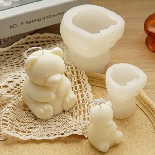 Silicone Candle Mold 3D Three-dimensional Bear Silicone Mold DIY Aromatherapy Candle Mold Candle Making Supplies Soap Resin Mold