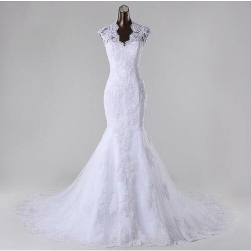 2019New style high quality custom made mermaid wedding dress white ivory vestido de noiva brides dress ball gown