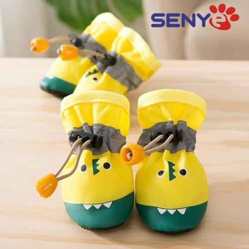 Cute Crocodile Rain Breathable Soft Bottom Shoes Waterproof And Anti-dropping Pet Small Puppies Feet Spring And Autumn Sh
