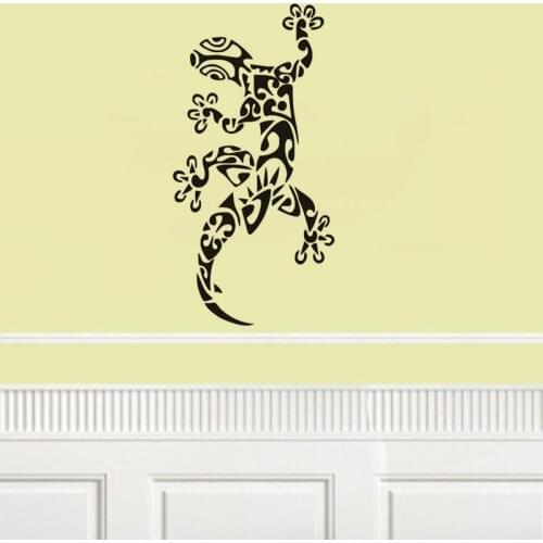 Personality tribal lizard vinyl wall decal home decor living room diy art mural removable wall stickers