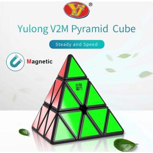 YONGJUN Yulong V2M Magnetic Magic Pyramid Cube Speed Cubes Professional YJ V2 Stickerless Magnets 3x3 Puzzle Cube