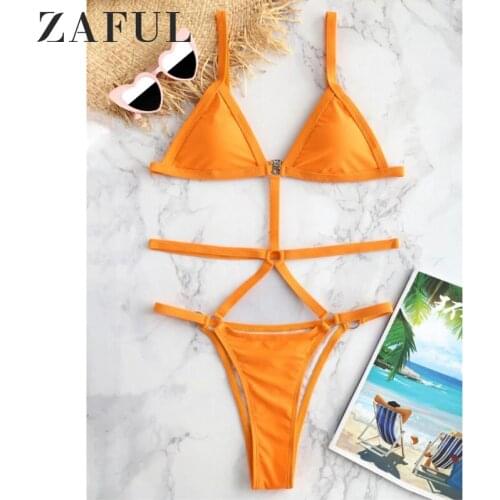 Women Sexy Crisscross Plunge One Piece Swimwear Backless Monokini Swimsuit Bandage Bathing Suits Beachwear Swim Wear
