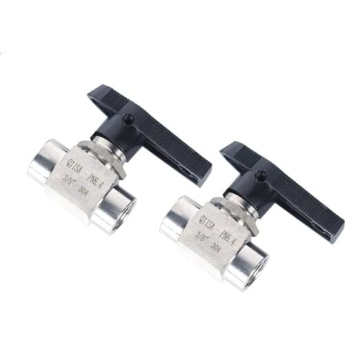 1/8" 1/4" 3/8" 1/2" 3/4" BSP Female Thread 304 Stainless Steel 2 Way Pipe Fitting High Pressure Ball Valve Connector