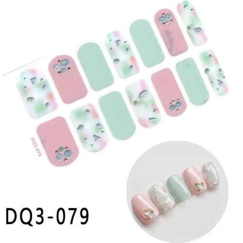 14tips Full Cover Nail Stickers Nail Polish Nail Decoration Nails Sticker Designer Self Adhesive Nail Sticker Creative