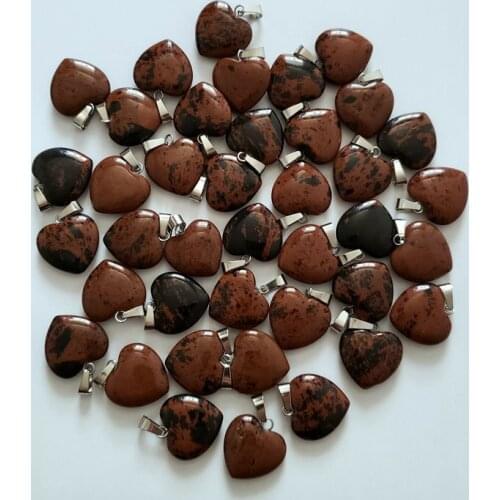 2018 fashion high quality natural golden swan stones heart shape pendants for jewelry making 50pcs/lot Wholesale