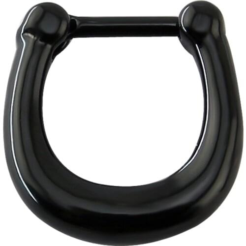 Black Color Surgical Steel Septum Ring For Women Simple Design Goth Clicker Nose Piercing Body Jewelry 1 Pc Real Septum Ring