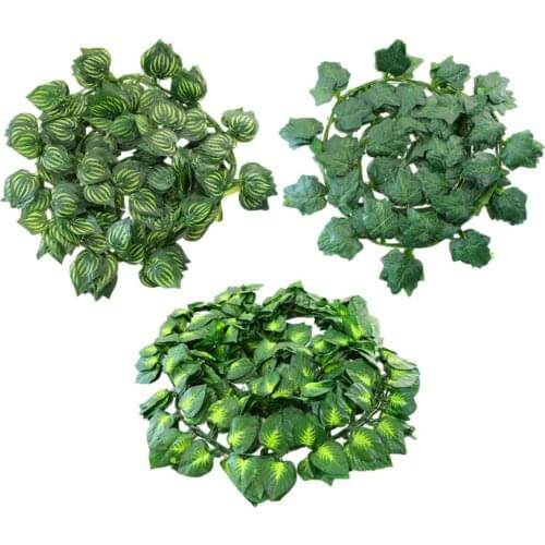 12pcs Fake Plants Artificial Party Supplies Wedding Garden Hanging Green Leaf Garland Ivy Vine Foliage Plastic Home Decoration